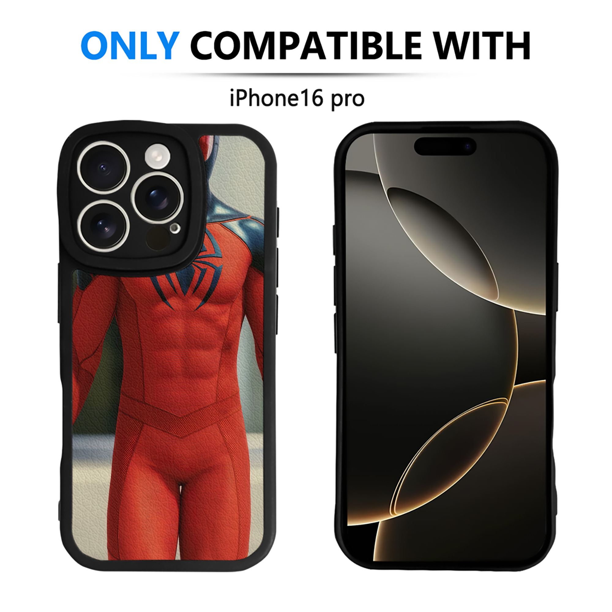 （画像用） Spider Man スパイダーマン 【iPhone 16シリーズ対応】シリコンスマホケース（レザー調） 材質：シリコン